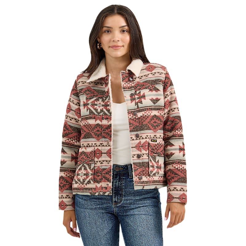 Wrangler Retro Sherpa-Lined Jacquard Barn Jacket for Ladies