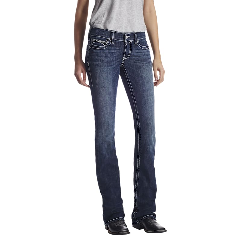 Ariat R.E.A.L. Low-Rise Stretch Rosy Whipstitch Bootcut Jeans for Ladies