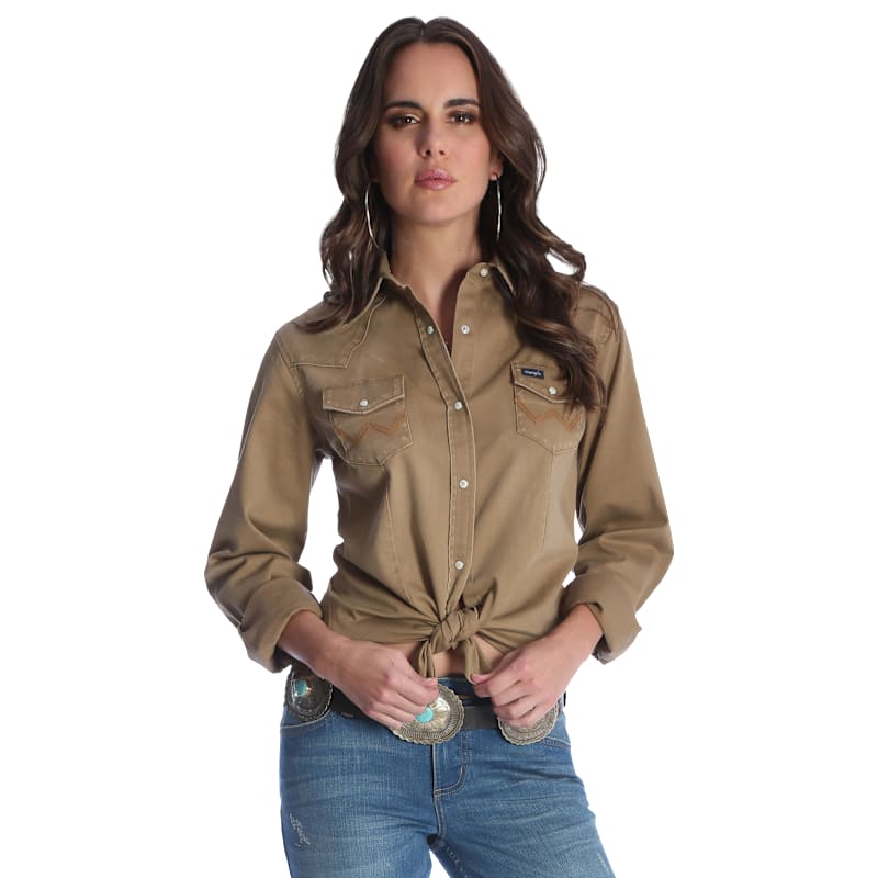 Wrangler Retro Western Long-Sleeve Snap-Down Shirt for Ladies