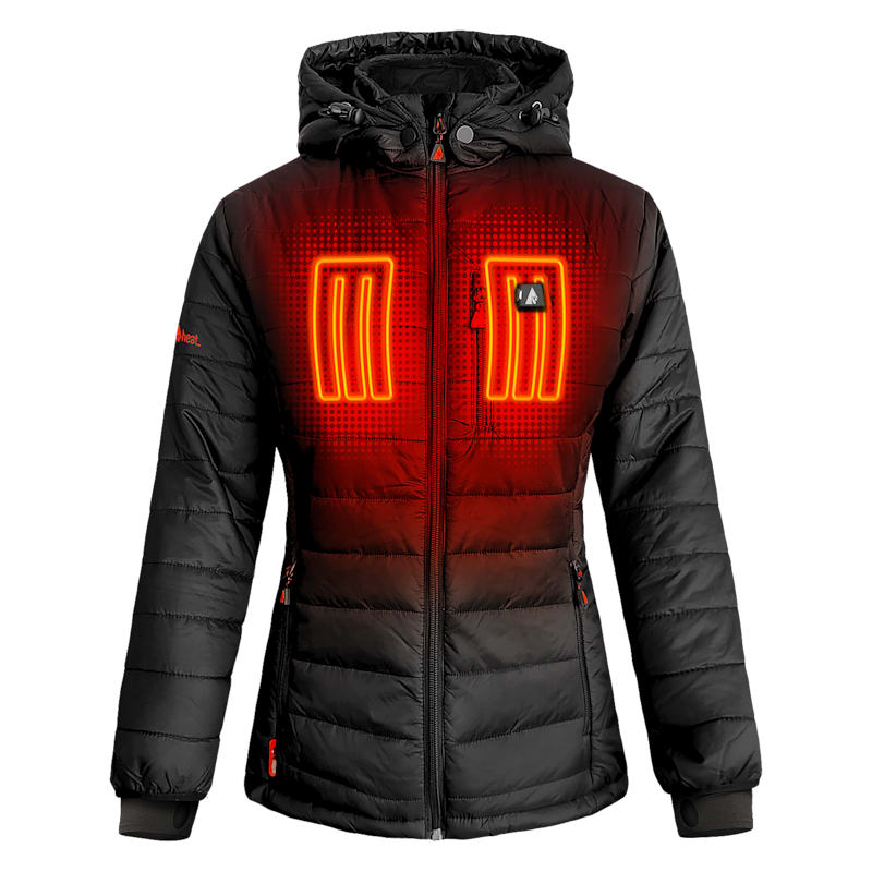ActionHeat 5V Battery Heated Insulated Puffer Jacket with Hood for Ladies