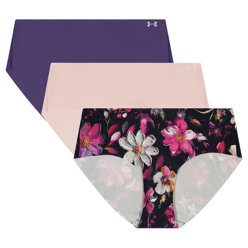 Under Armour Pure Stretch Printed No Show Hipster 3-Pack