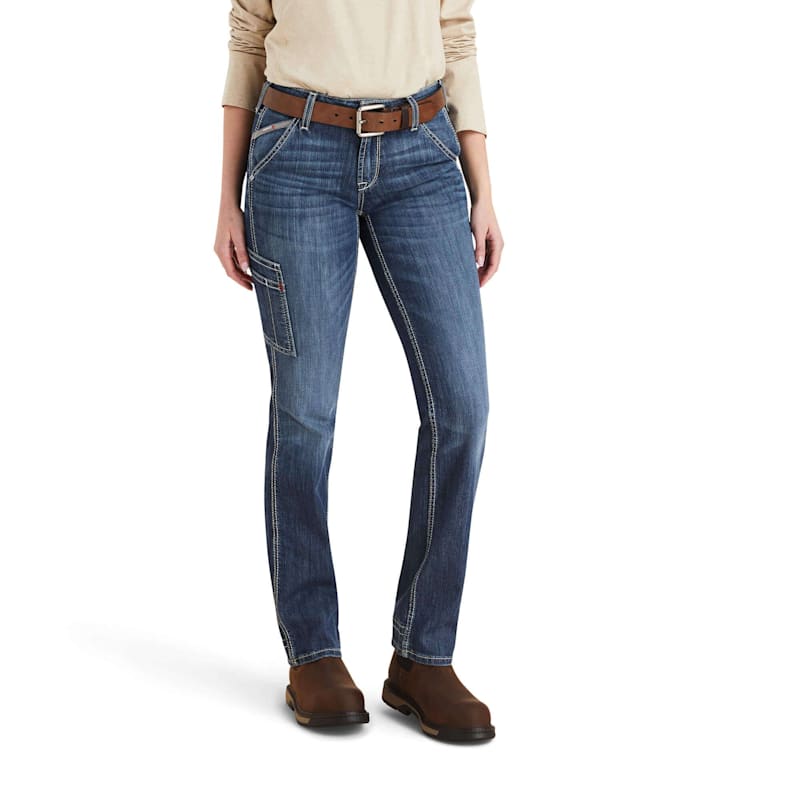 Ariat Flame-Resistant Perfect Rise DuraLight Stretch Cell Phone Straight Jeans for Ladies
