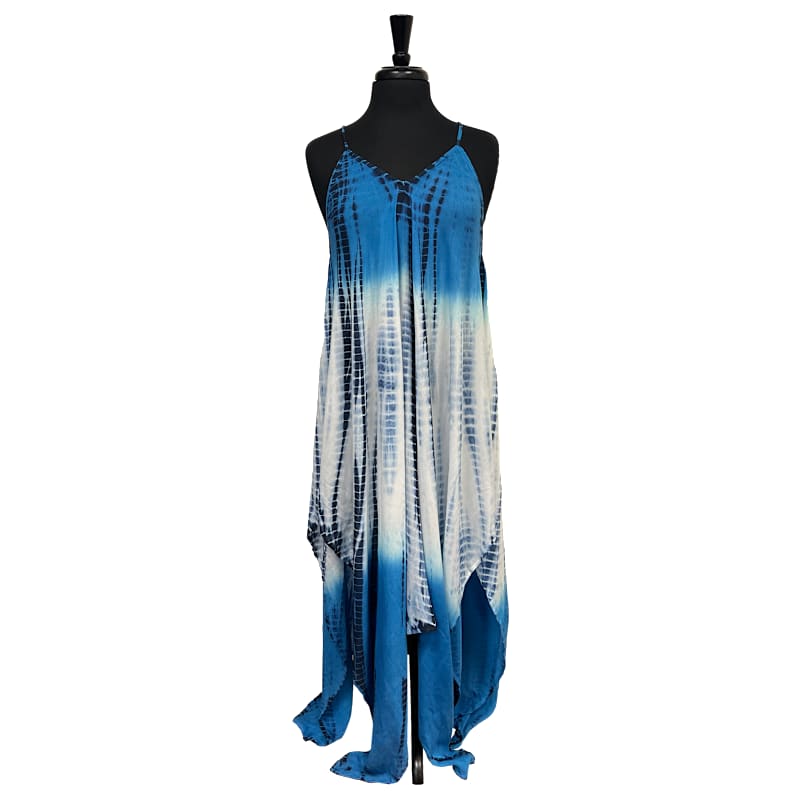 Bella Beach Shibori Tie-Dye Kerchief Dress Swimsuit Cover-Up for Ladies