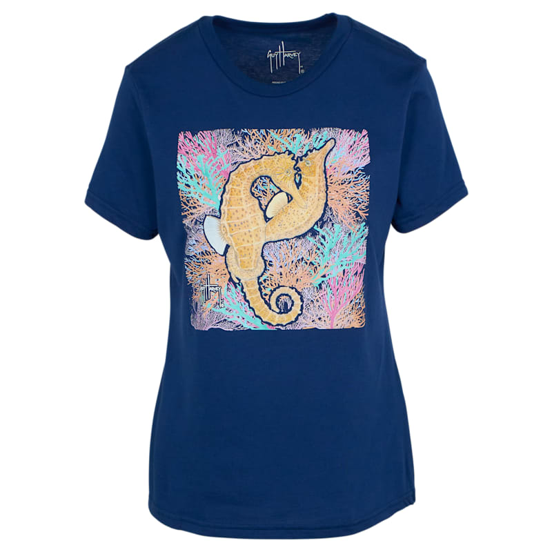 Guy Harvey Seahorse Pair Graphic Short-Sleeve T-Shirt