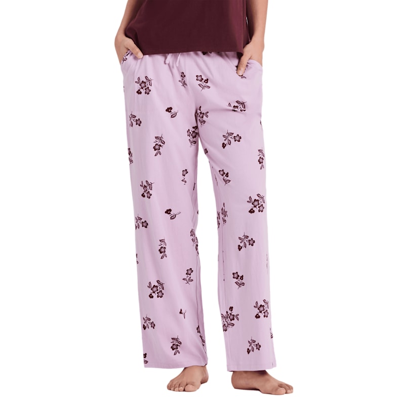 Life is Good Simple Blossom Pattern Snuggle Up Sleep Pants