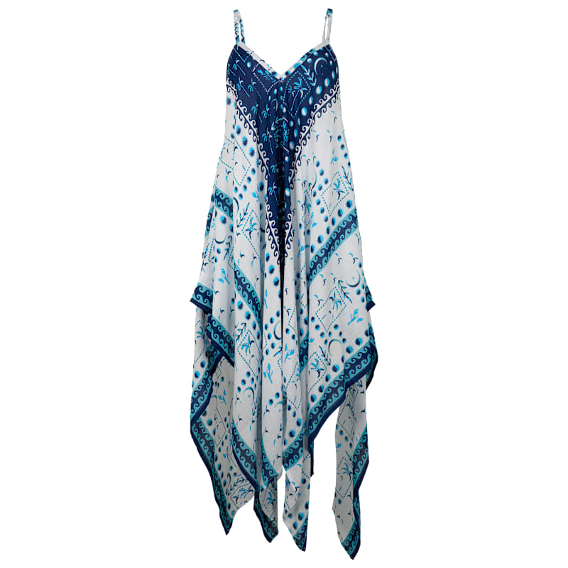 Bella Beach Kerchief Beach Tiles Sleeveless Dress Swimsuit Cover-Up