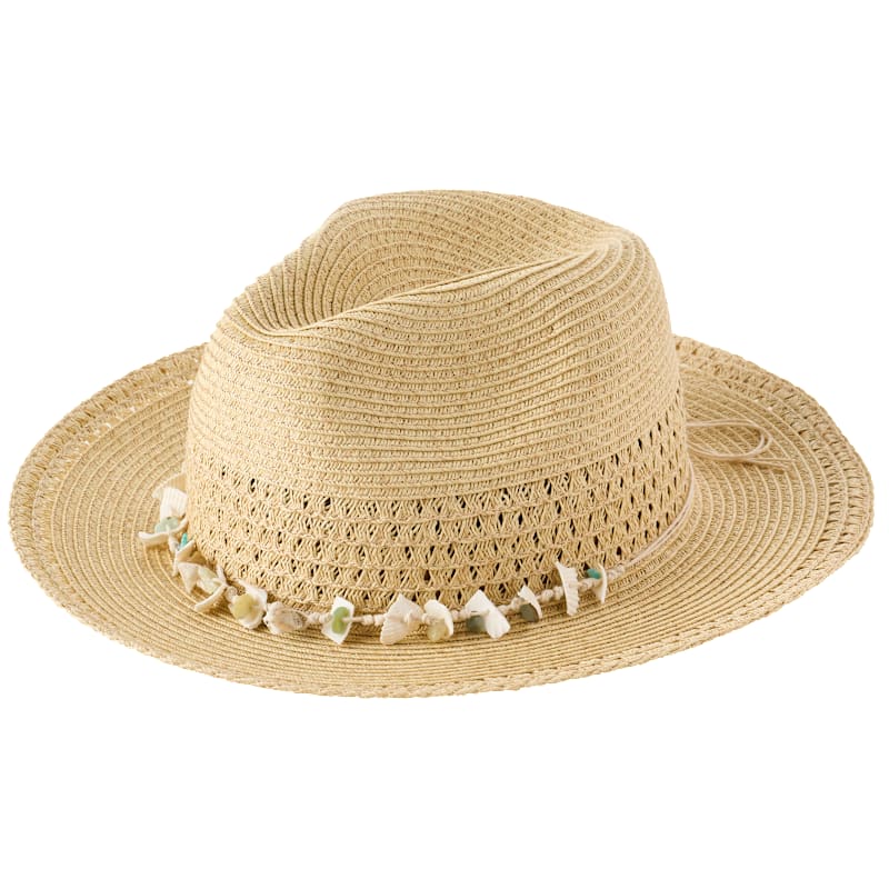 Sun 'N' Sand Shell Fedora Hat