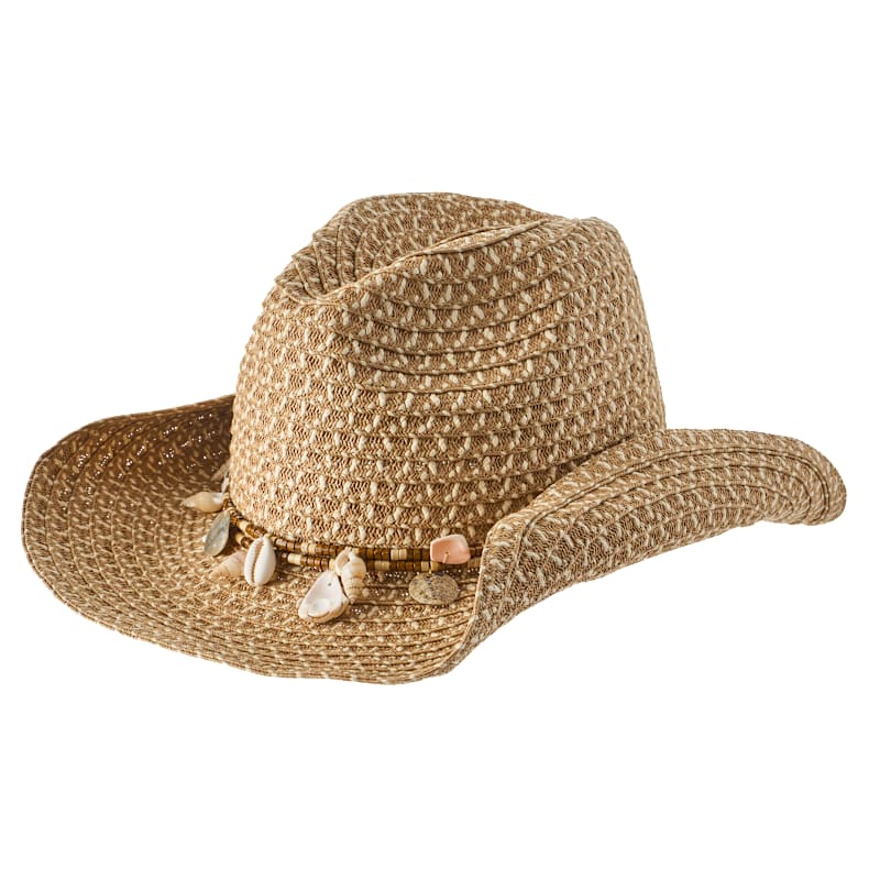 Sun 'N' Sand Shell Western Paper Braid Hat