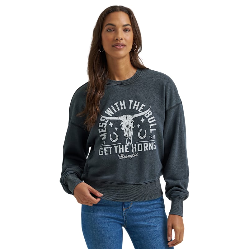 Wrangler Retro Get The Horns Cropped Sweatshirt