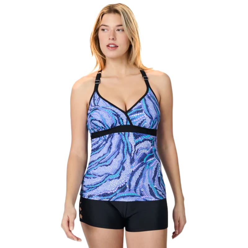 Free Country Zigzag Zest Macrame Back Tankini