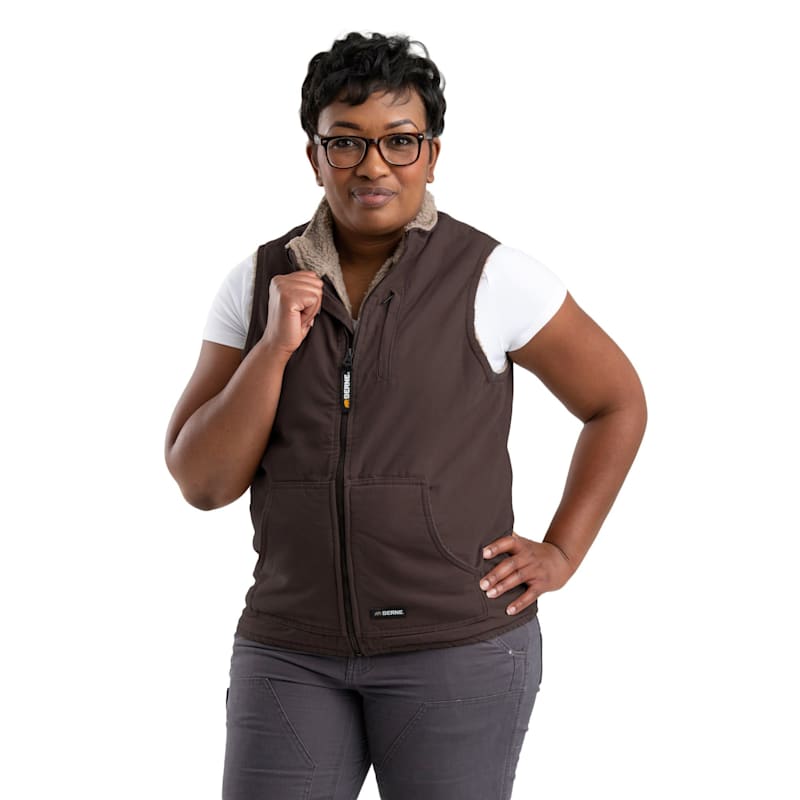 Berne Sherpa-Lined Softstone Duck Vest for Ladies