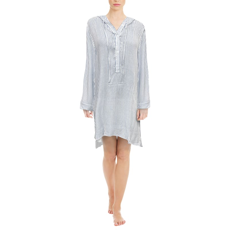 Bella Beach Stripe Hooded Long-Sleeve Cover-Up for Ladies