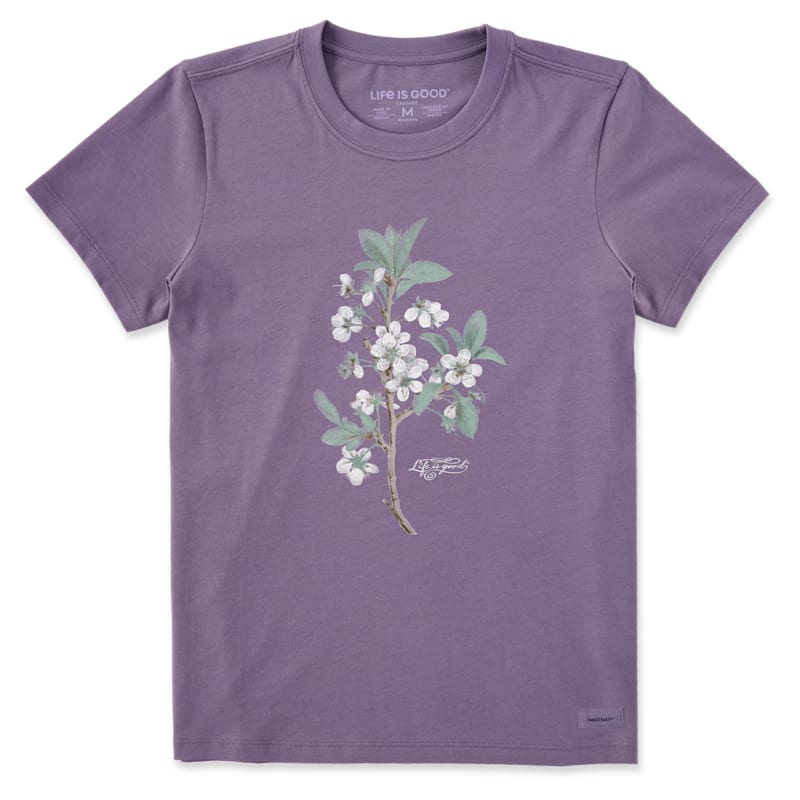 Life is Good Antique Plum Blossom Crusher Short-Sleeve T-Shirt for Ladies