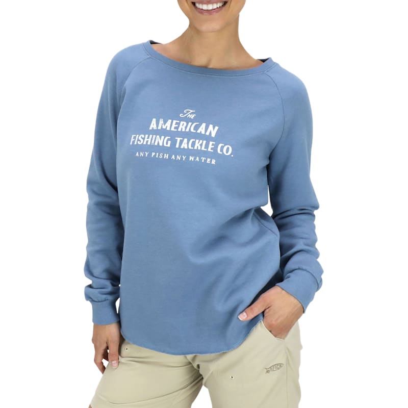 AFTCO Whiskey Crew-Neck Long-Sleeve Sweatshirt for Ladies