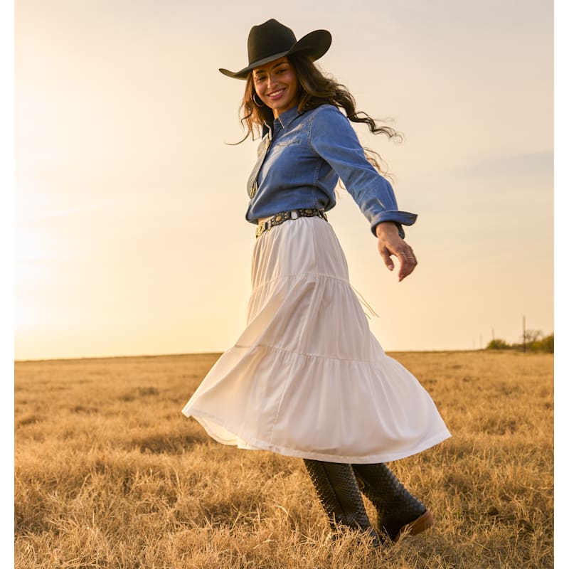 RedHead Ranch Tiered Midi Skirt