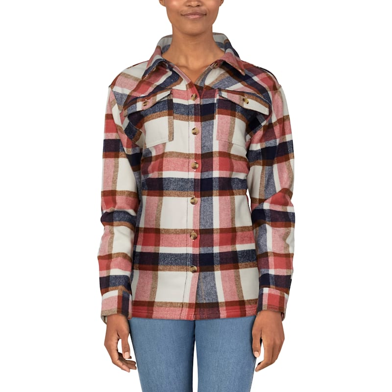 Natural Reflections Plaid Flannel Long-Sleeve Shacket