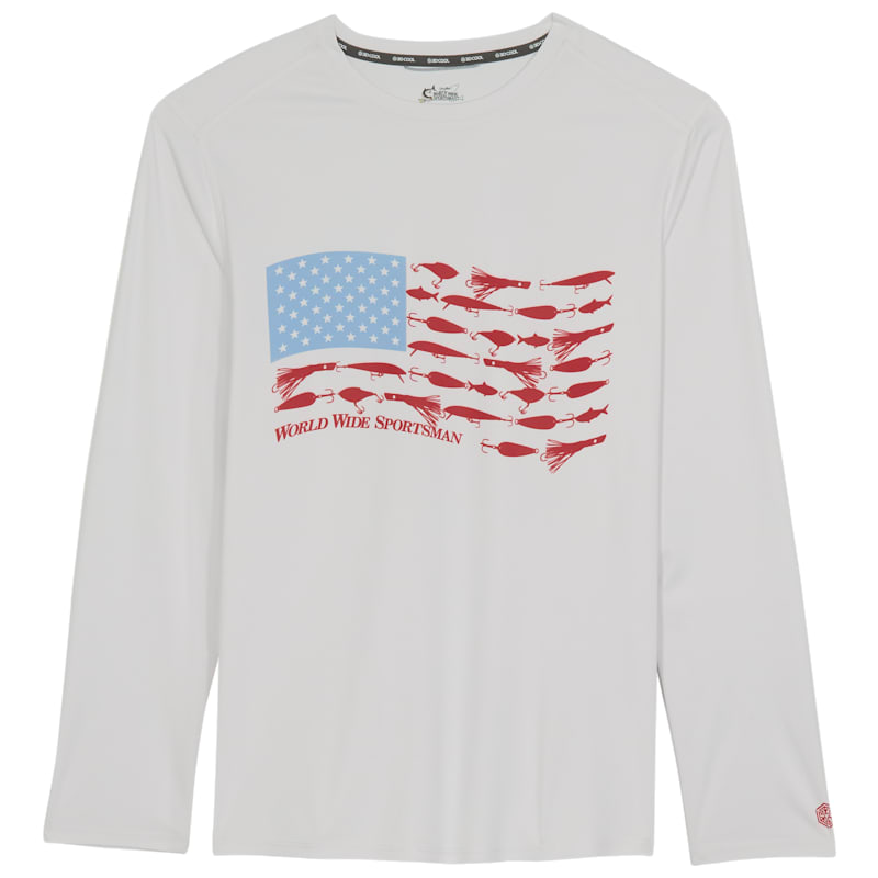 World Wide Sportsman 3D Cool Angler Lure Flag Long-Sleeve Shirt