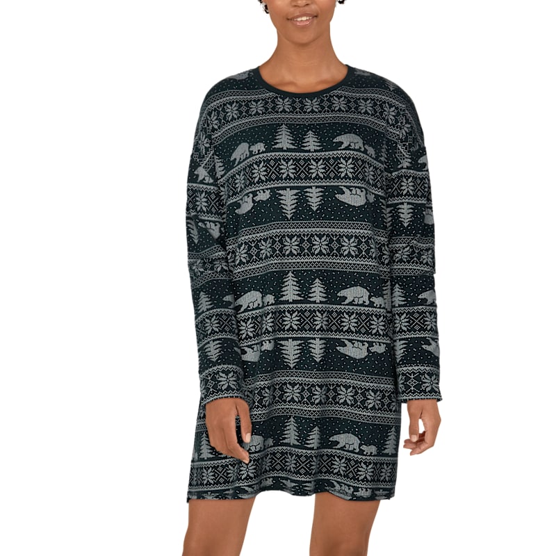Natural Reflections Fair Isle Lounge Dress for Ladies
