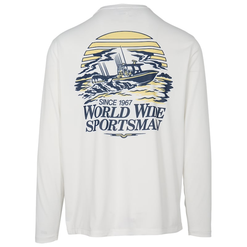 World Wide Sportsman 3D Cool Fishing Boat Graphic Long-Sleeve Shirt