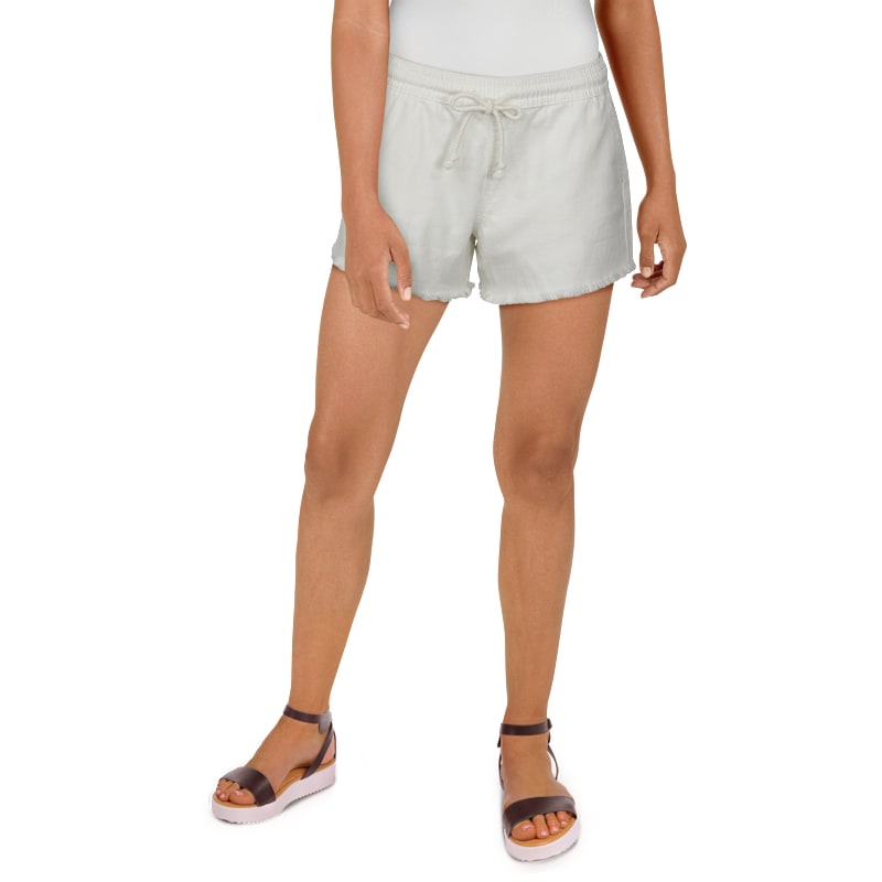 Natural Reflections Frayed Hem Drawstring Shorts