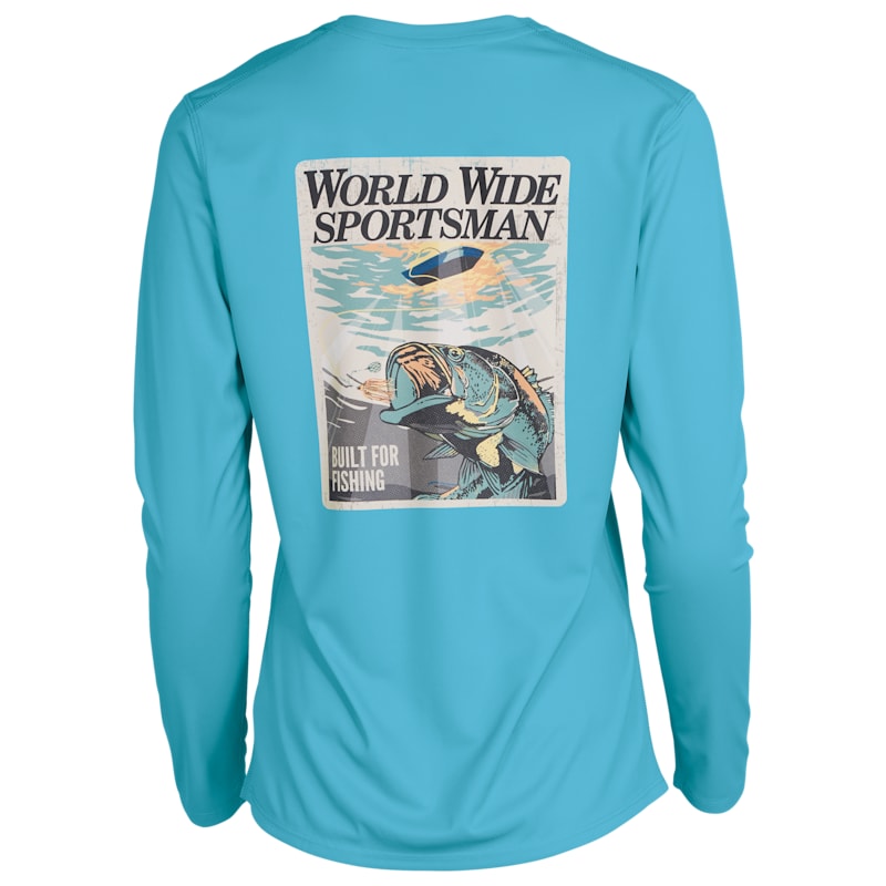 World Wide Sportsman 3D Cool Bass Bite Graphic Angler Long-Sleeve Shirt
