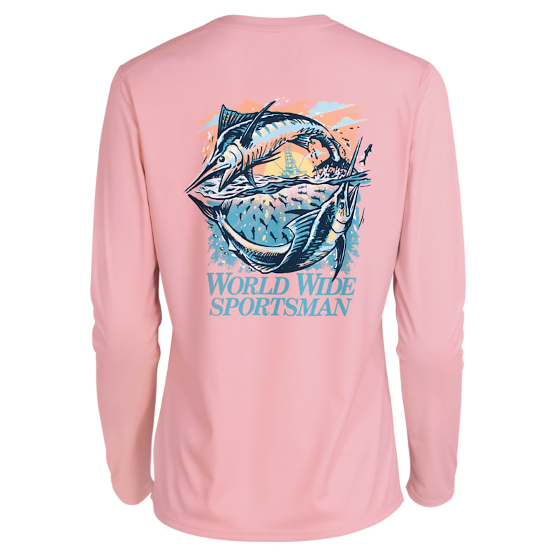 World Wide Sportsman 3D Cool Sporting Marlin Graphic Angler Long-Sleeve Shirt