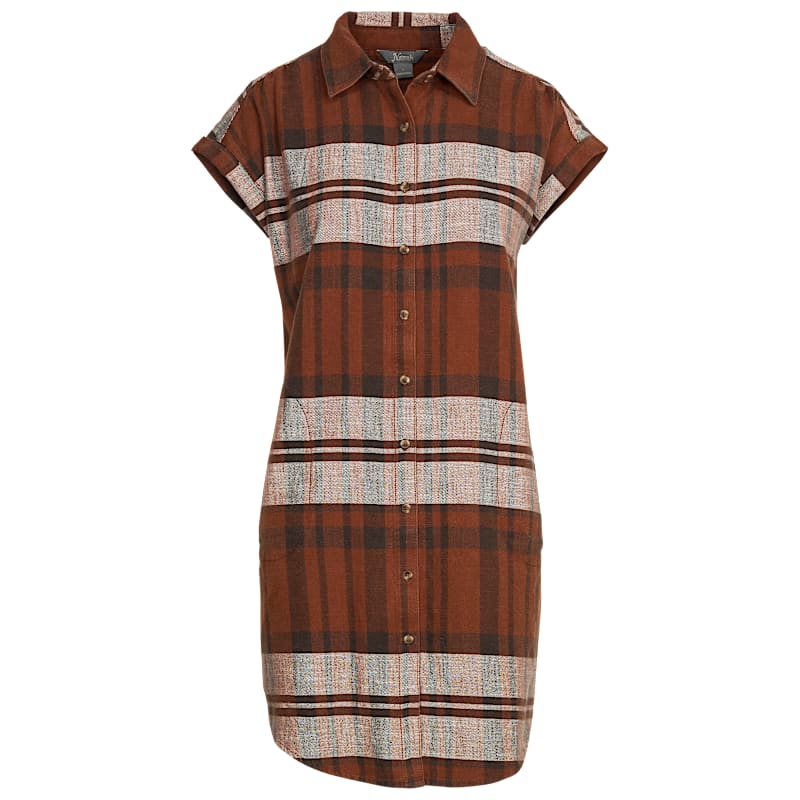 Natural Reflections Plaid Button-Down Short-Sleeve Dress