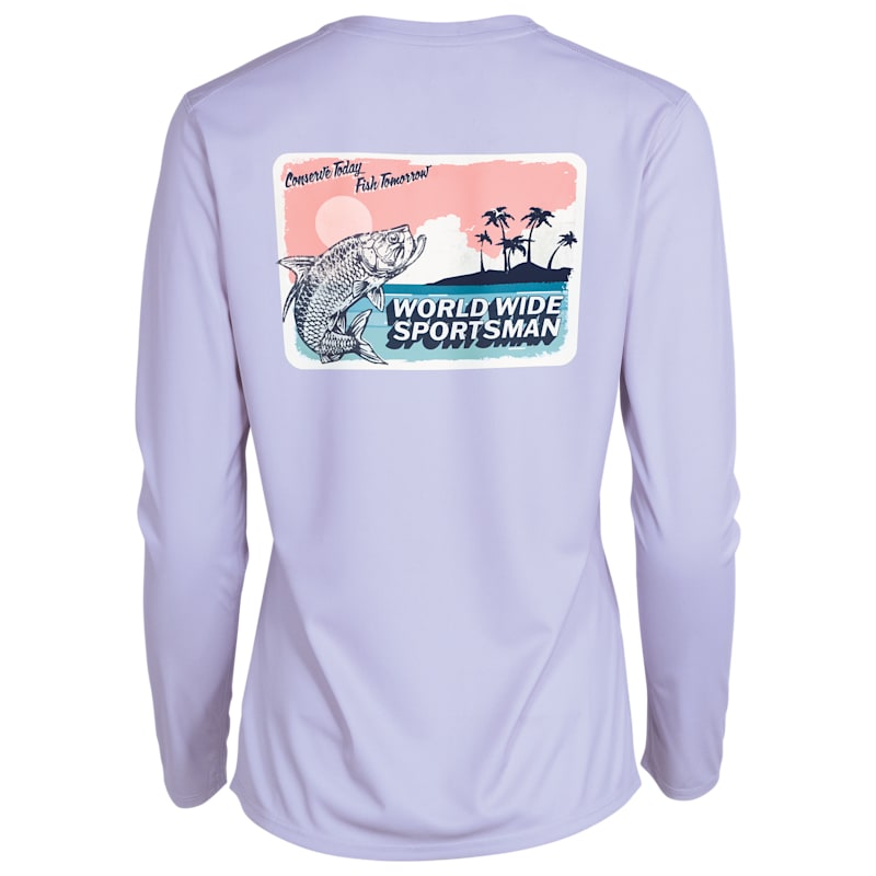 World Wide Sportsman 3D Cool Tarpon Postcard Graphic Angler Long-Sleeve Shirt