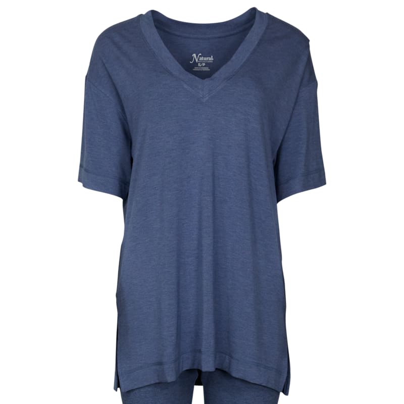 Natural Reflections Oversized V-Neck Short-Sleeve Tunic