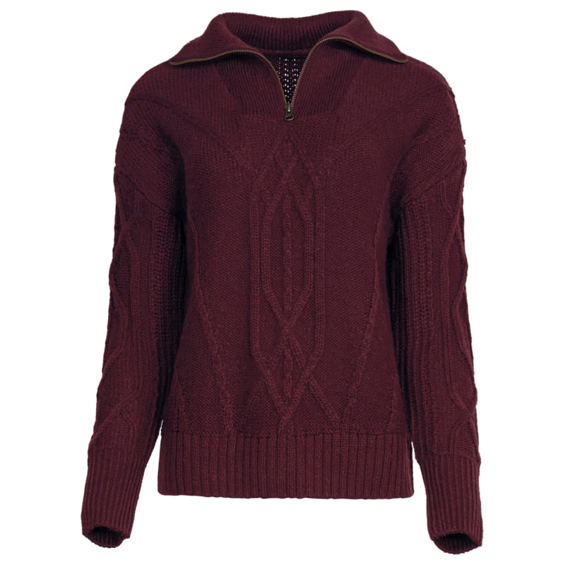 Natural Reflections Cable Quarter-Zip Long-Sleeve Pullover