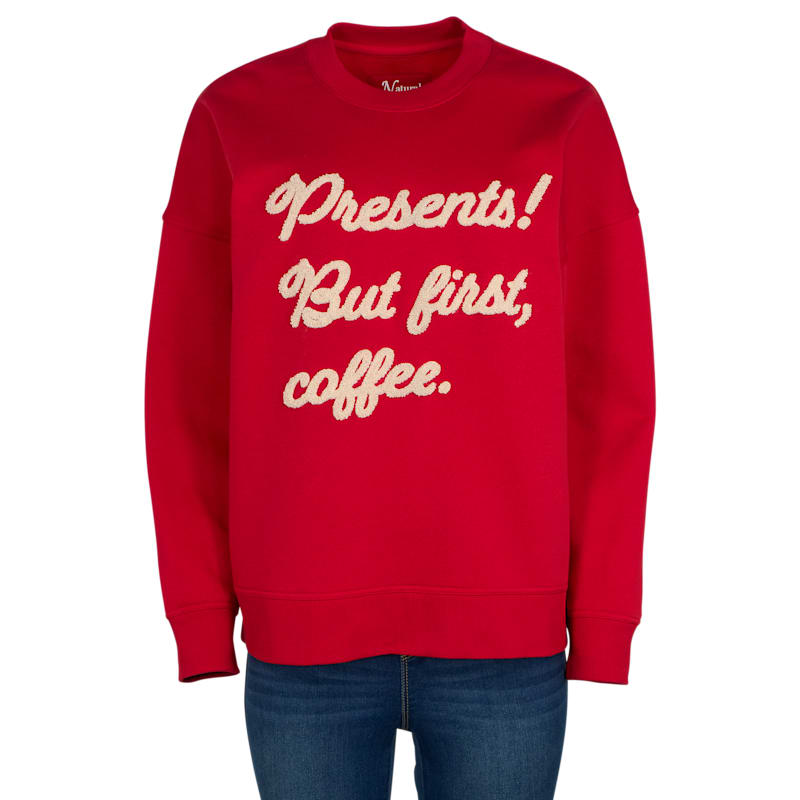 Natural Reflections Holiday Presents and Coffee Long-Sleeve Sweatshirt