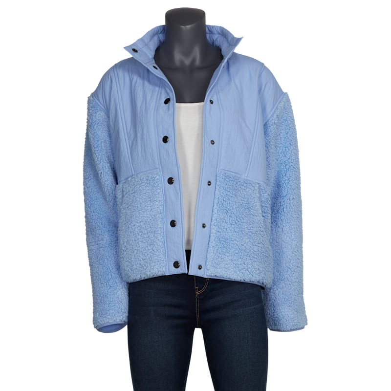 Natural Reflections Drop-Shoulder Snap Sherpa Jacket