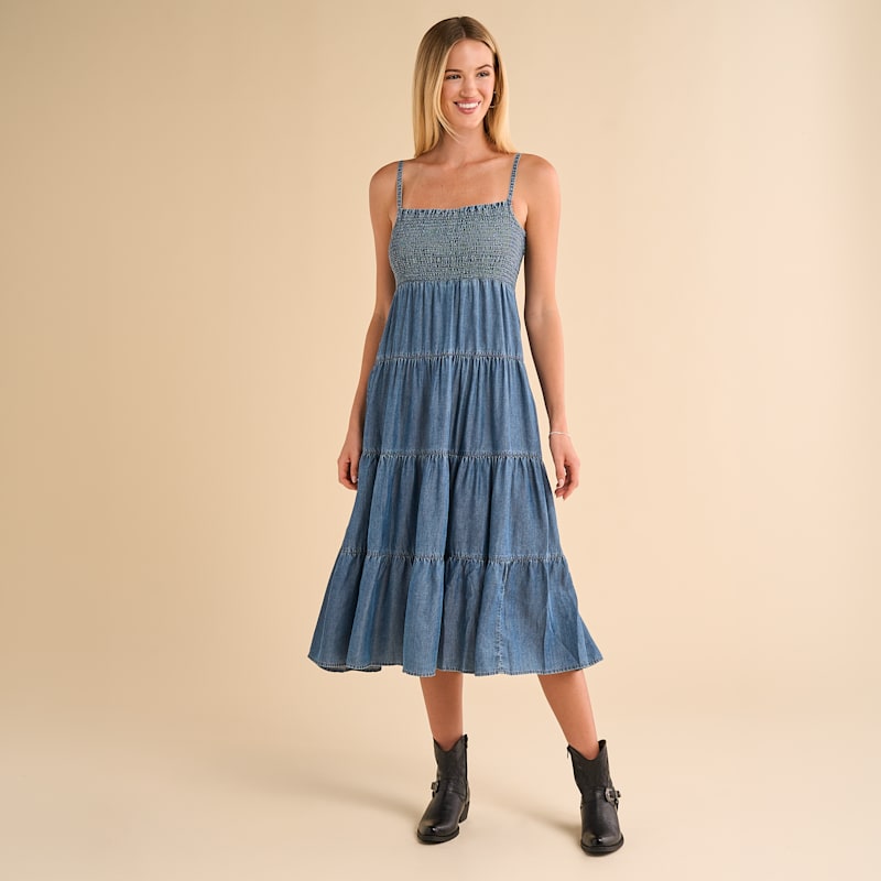 Natural Reflections Chambray Maxi Dress