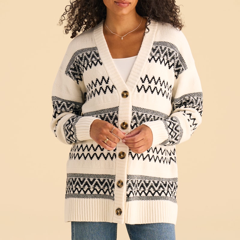 Natural Reflections Fair Isle Grandpa Cardigan
