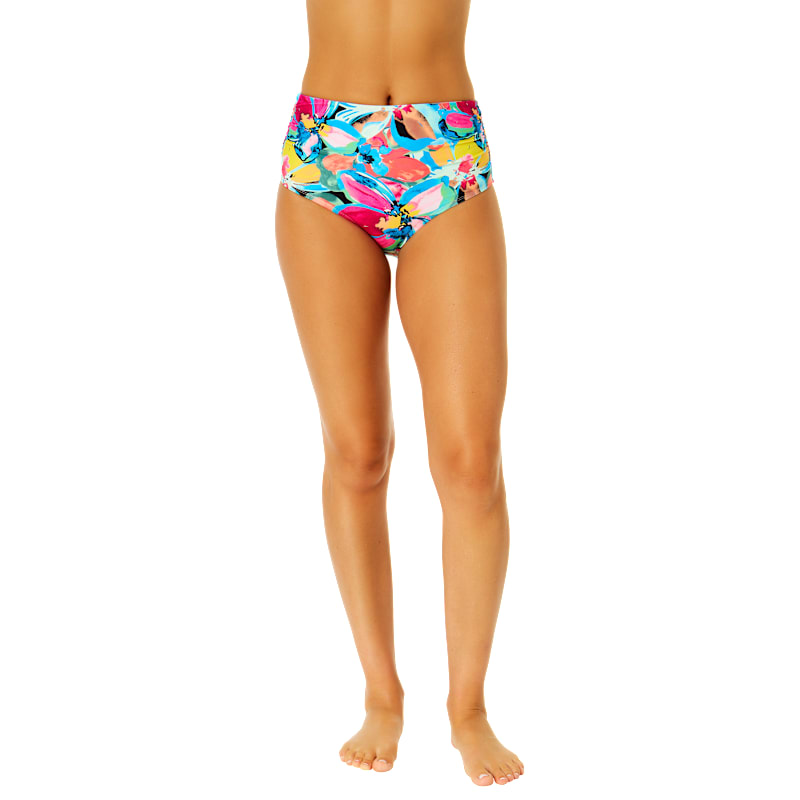 Anne Cole Amalfi Floral Fold-Over High-Waist Shirred Bikini Bottoms for Ladies