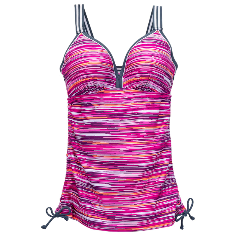 Free Country Track Stripe Tankini for Ladies