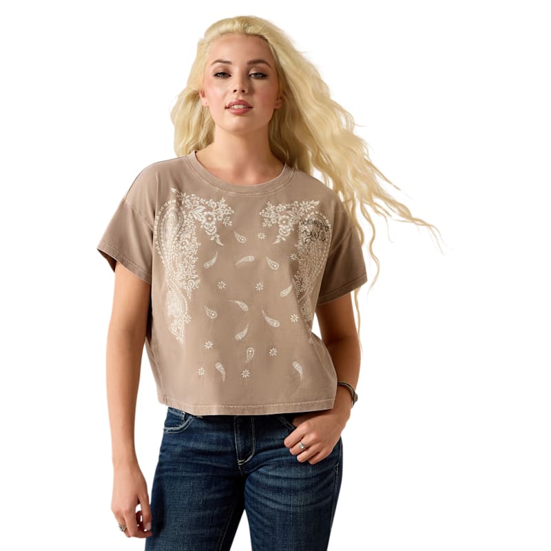 Ariat Paisley Boxy Cropped Short-Sleeve T-Shirt