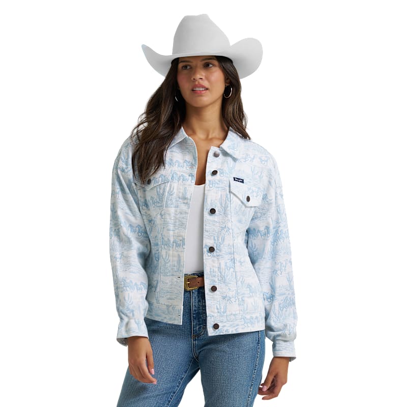 Wrangler Retro Country Toile Relaxed-Fit Denim Jacket
