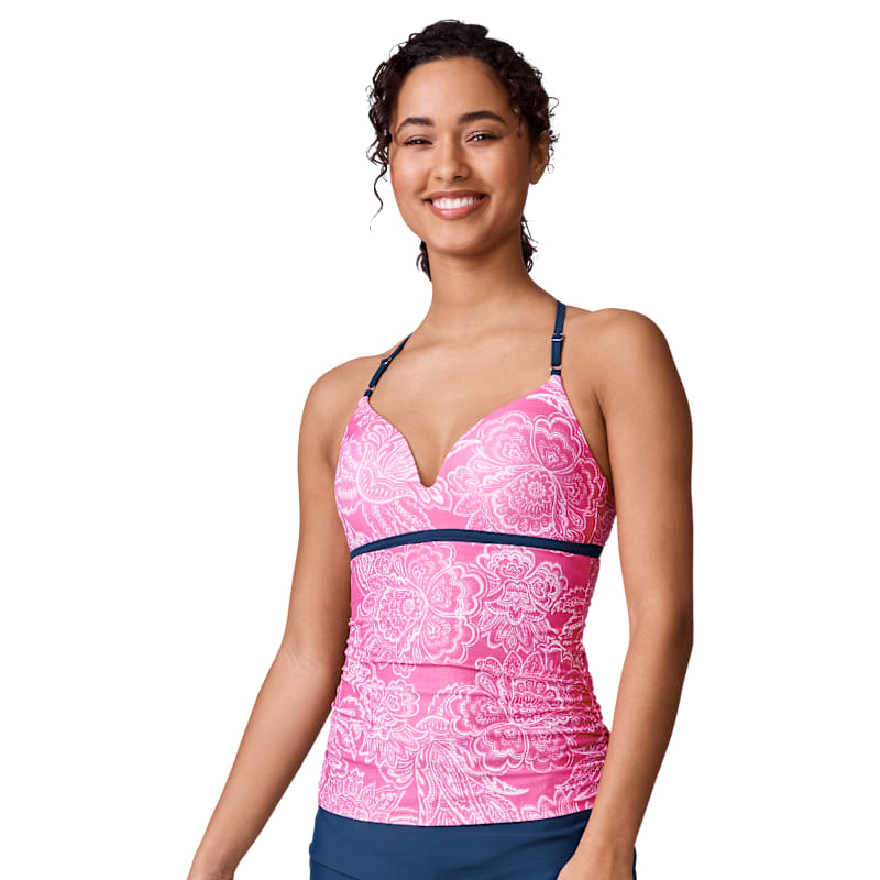Free Country Triple Strap Tankini Swim Top for Ladies
