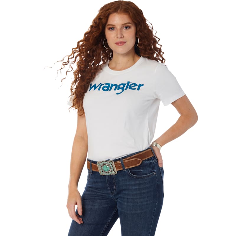Wrangler Slim Fit Kabel Logo Short-Sleeve T-Shirt for Ladies
