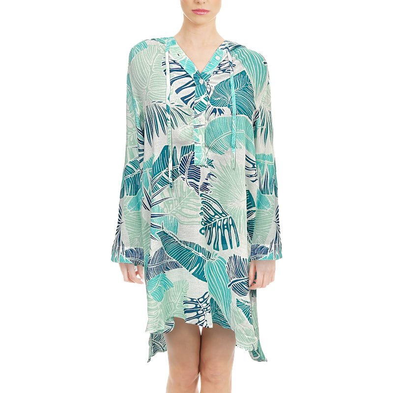 Bella Beach Tropical Hooded Coverup for Ladies