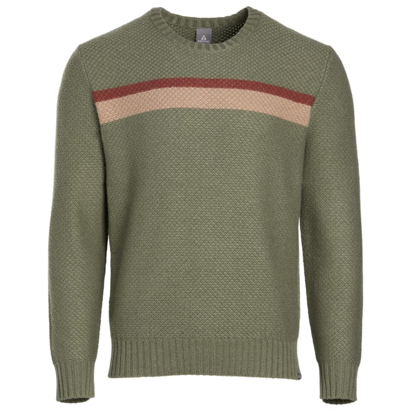 Ascend Wool Blend Colorblock Striped Crewneck Sweater