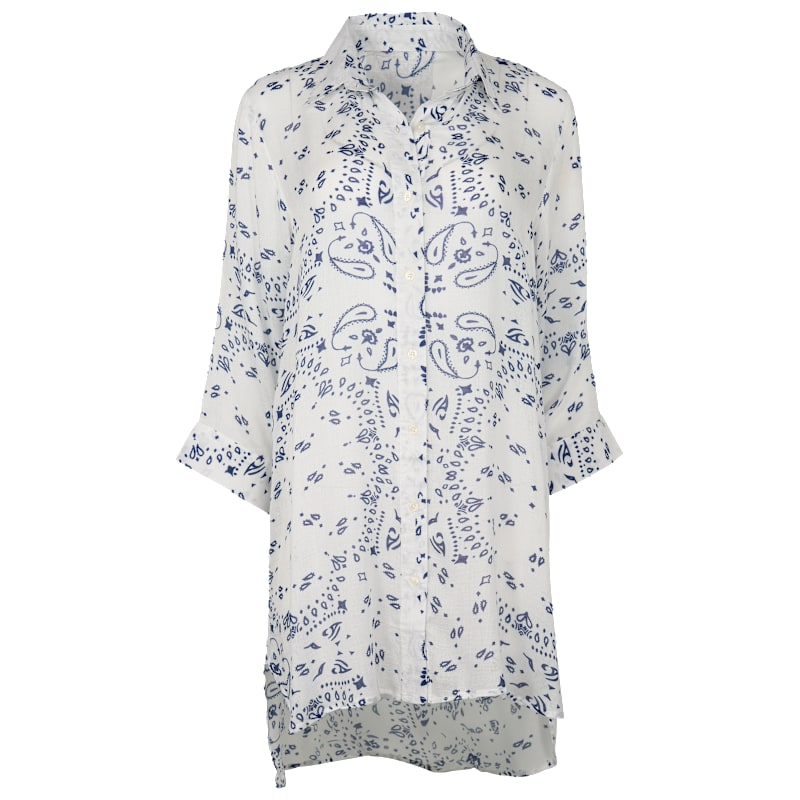 Bella Beach Americana Bandana Button-Down Swimsuit Cover-Up