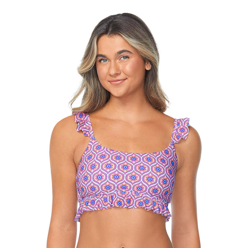 Raisins Lily Palo Santo Ruffled Bikini Top for Ladies