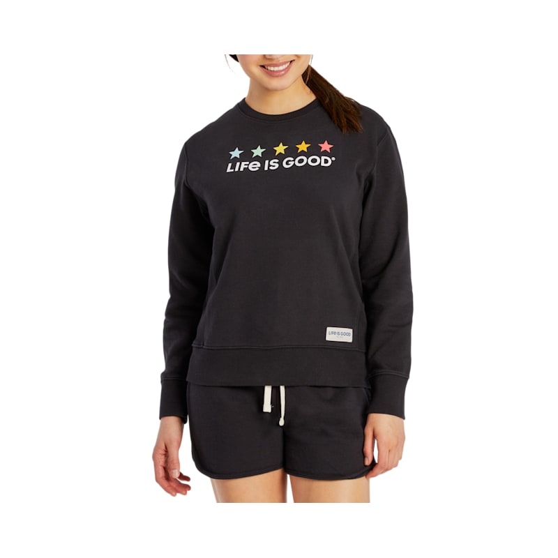 Life is Good Star Simply True Crew Long-Sleeve Sweatshirt for Ladies
