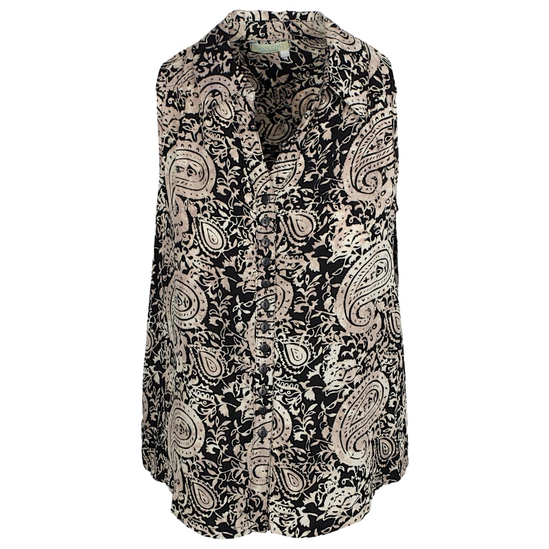 Santiki Lindy Sleeveless Button-Front Top for Ladies