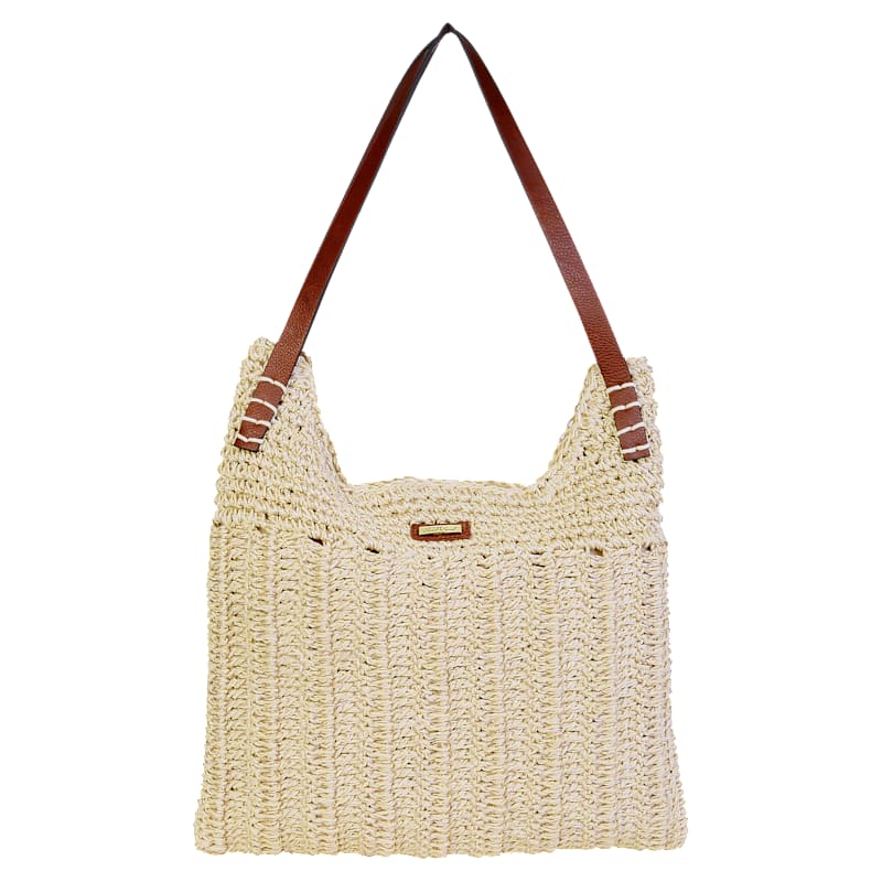 Sun 'N' Sand Natural Paper Crochet Tote Bag