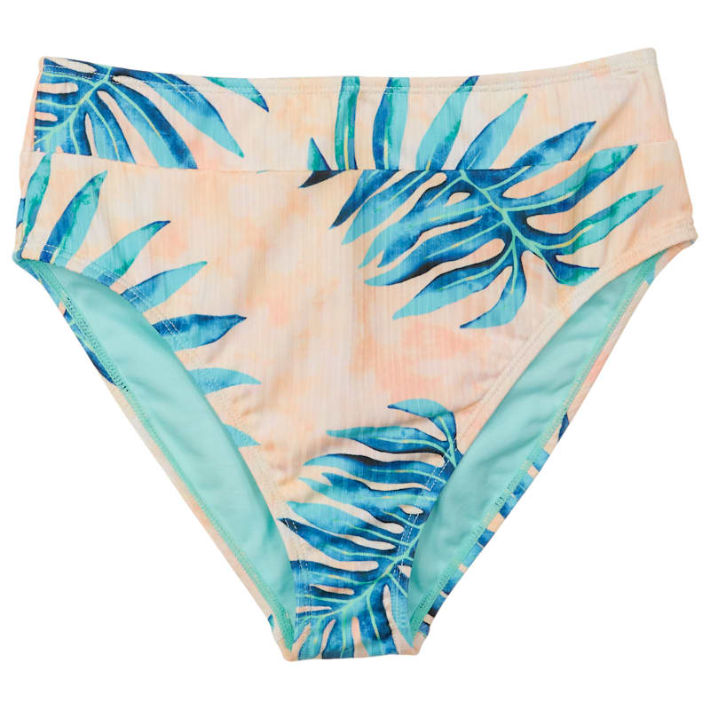 Island Soul Tropical High-Waist Bikini Bottoms for Ladies