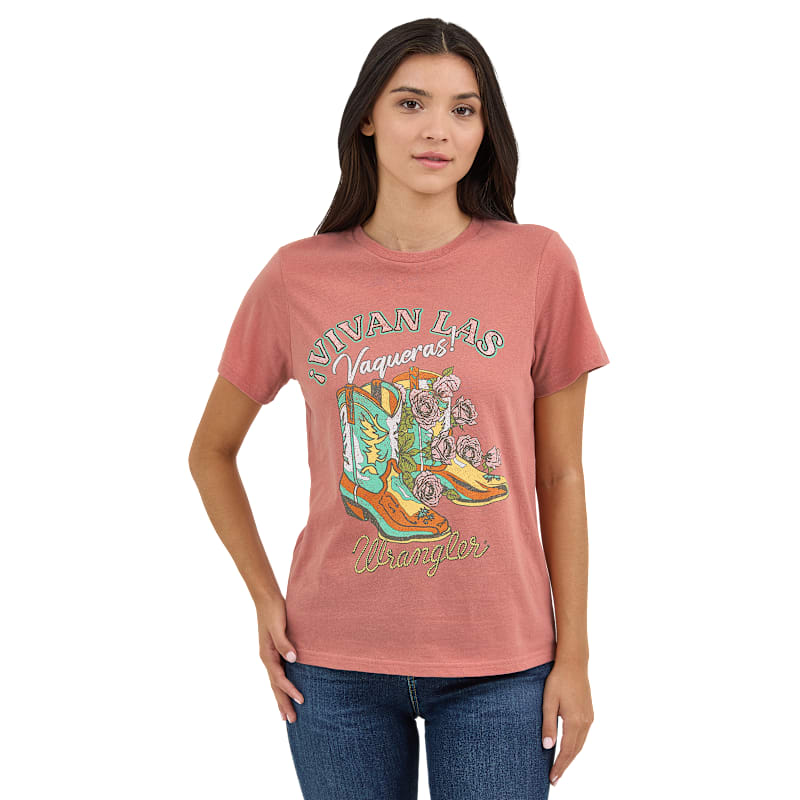 Wrangler Retro Vivan Las Vaqueras Graphic Short-Sleeve T-Shirt for Ladies