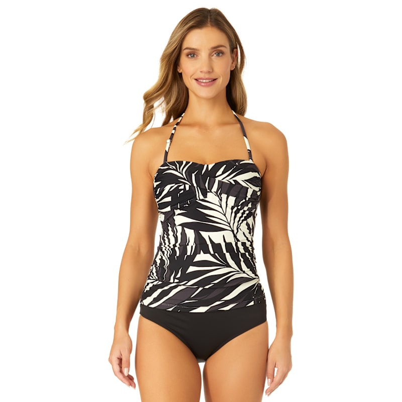 Anne Cole Palm Chic Twist Front Bandeaukini Swim Top for Ladies